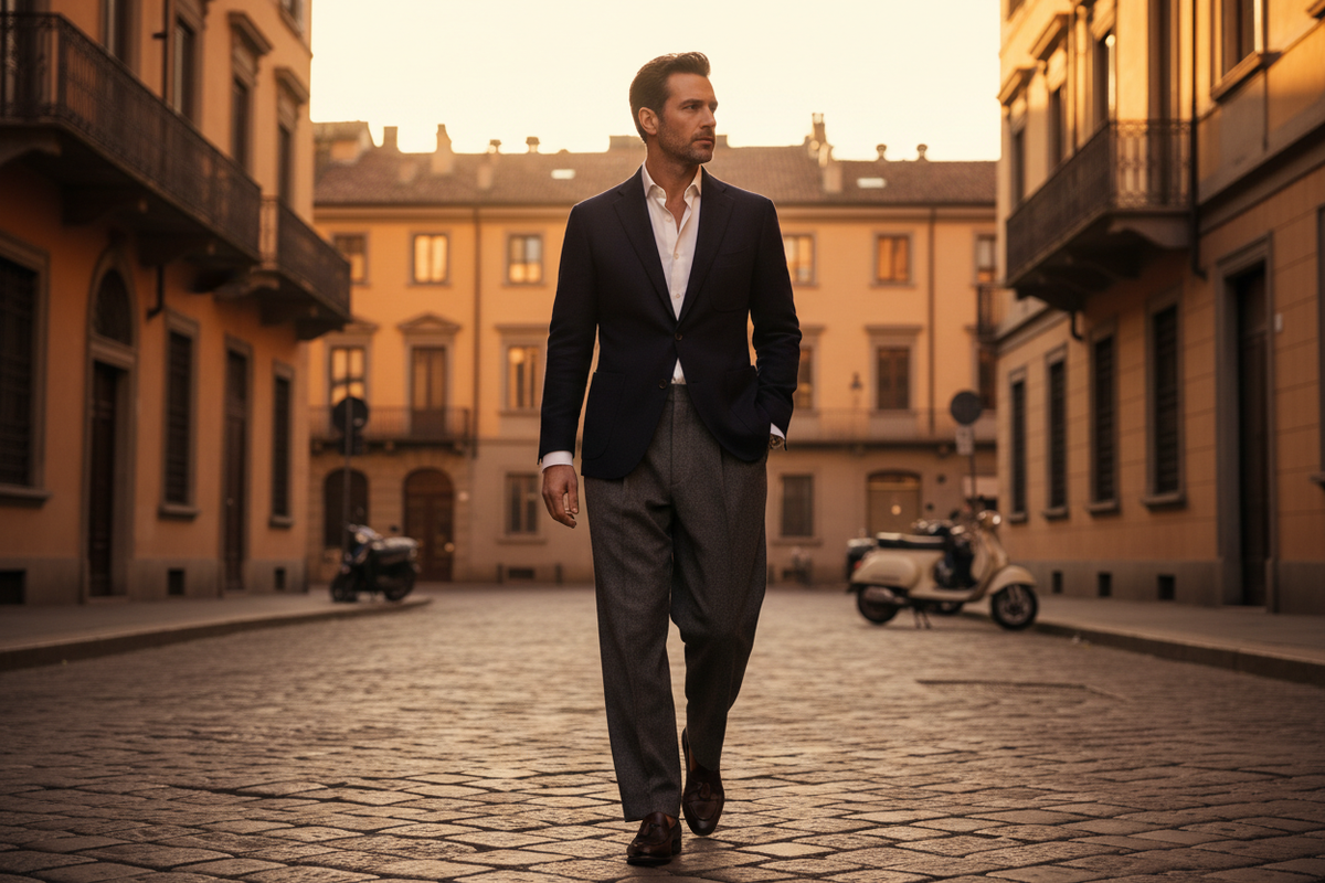 Mailänder Modewoche: Wie die Chore Jacket zum Maßhemd den ultimativen „Sprezzatura“-Look kreiert